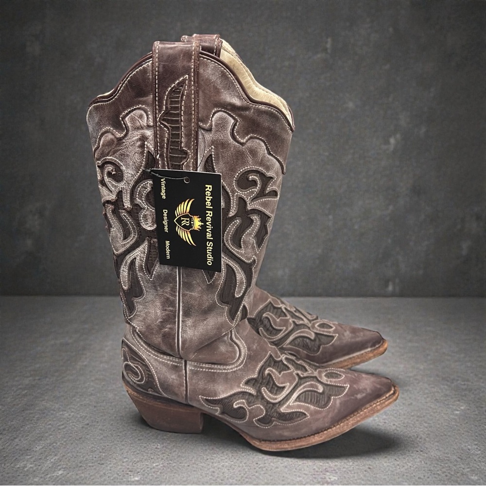 JB DILLON LEATHER COWBOY BOOTS